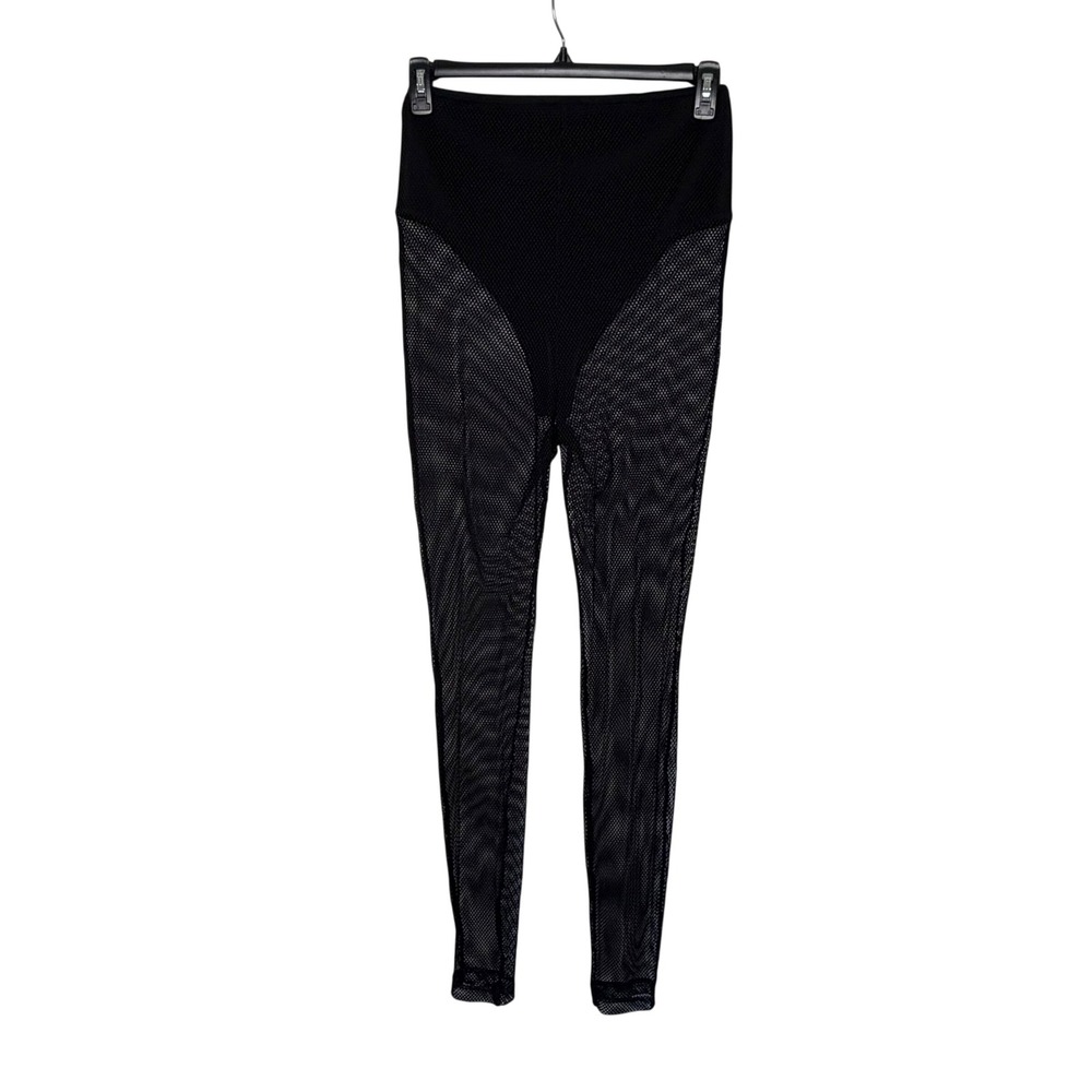 Fashion Nova Black Sheer Mesh High Waist Leggings XL